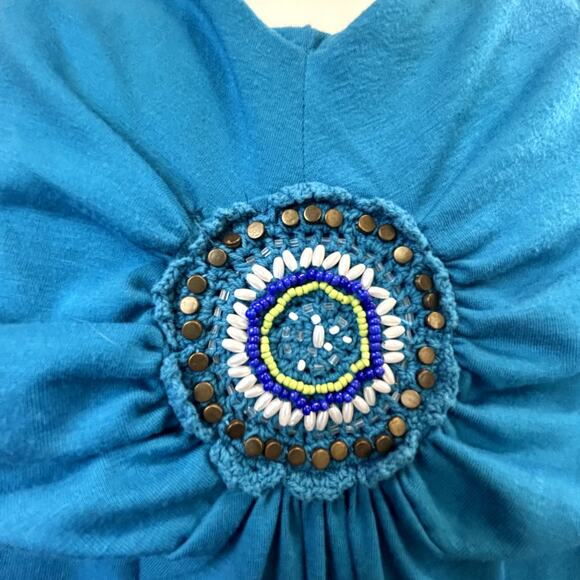 Just My Size JMS size 2xl Women's top sleeveless bling  teal blouse - Picture 5 of 7